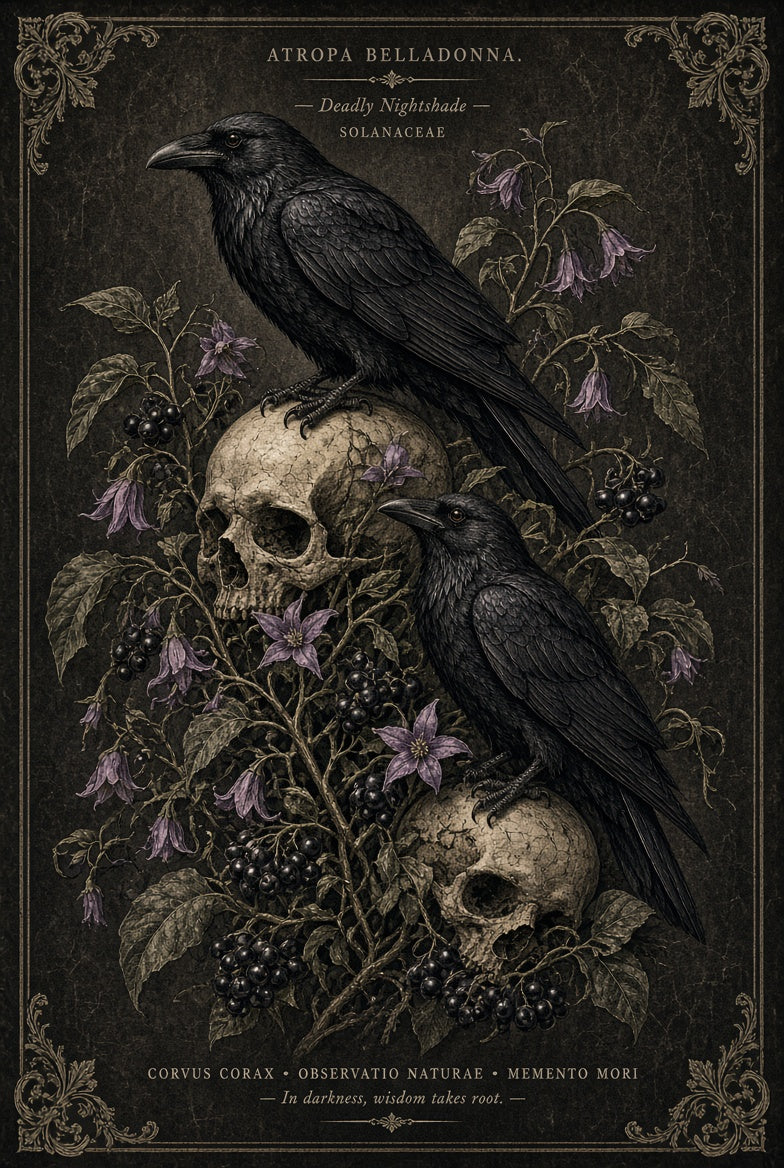 Gothic Halloween printable wall art bundle – dark academia botanical print preview 3