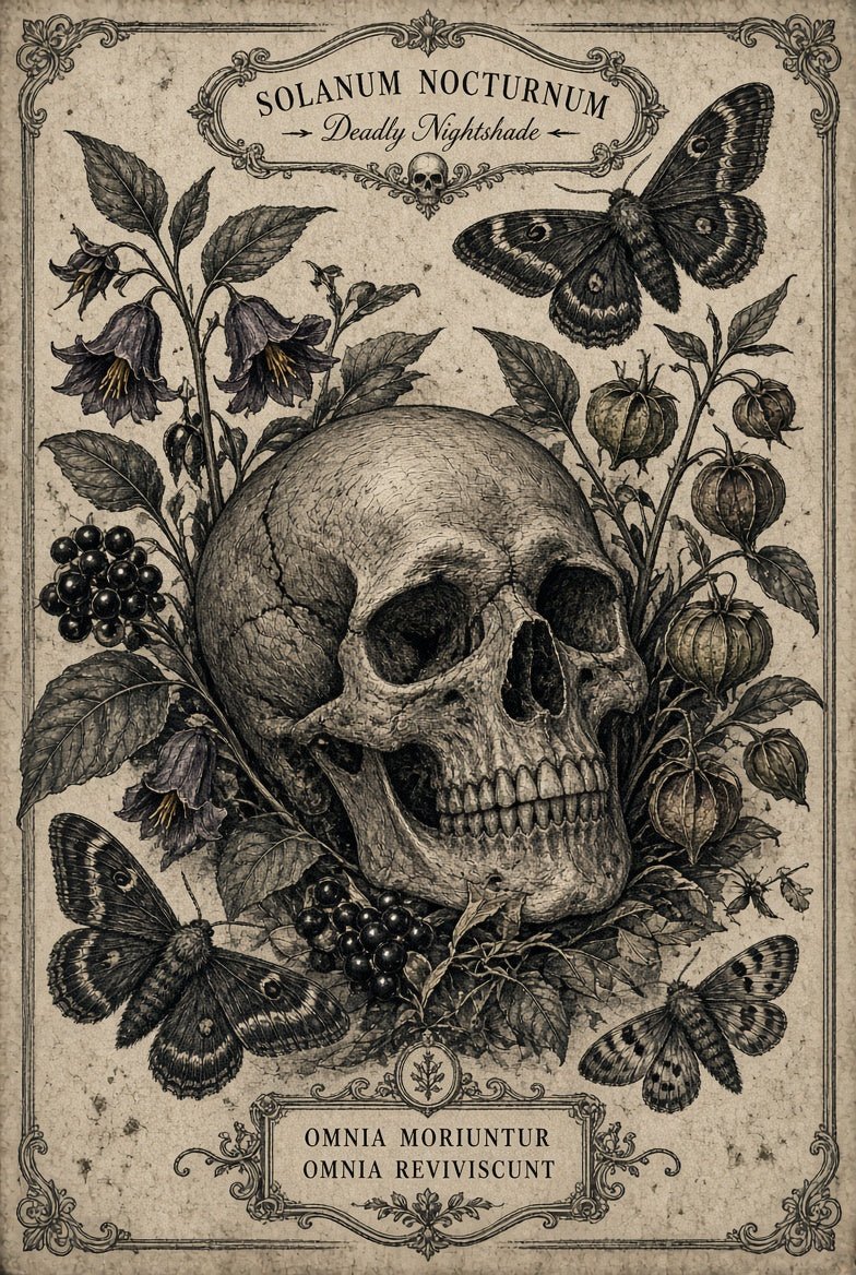 Gothic Halloween printable wall art bundle – dark academia botanical print preview 2