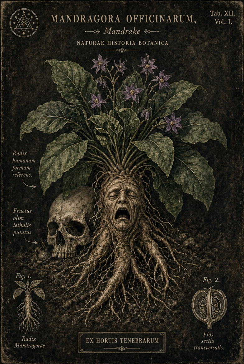 Gothic Halloween printable wall art bundle – dark academia botanical print preview