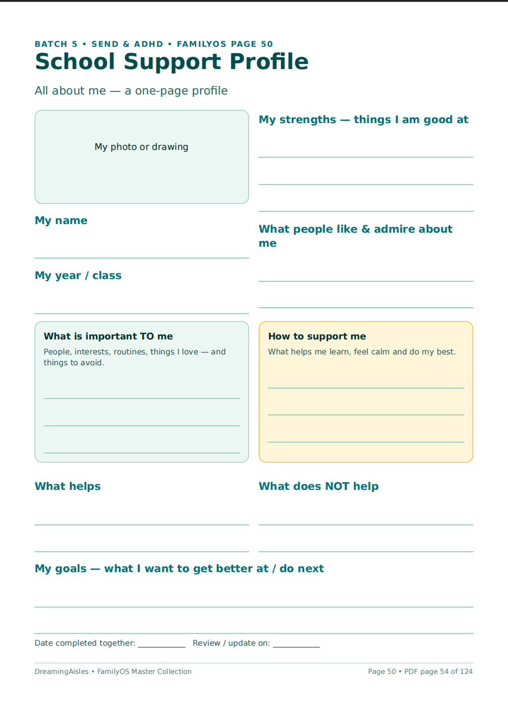 FamilyOS Master Collection|Digital Fillable annd Printable | Family & SEND Planner PDF, 124 Pages