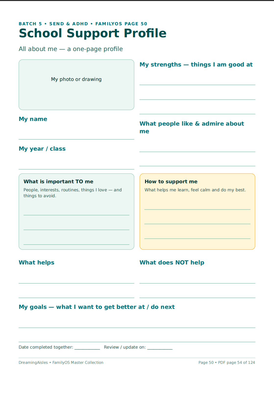 FamilyOS Master Collection|Digital Fillable annd Printable | Family & SEND Planner PDF, 124 Pages