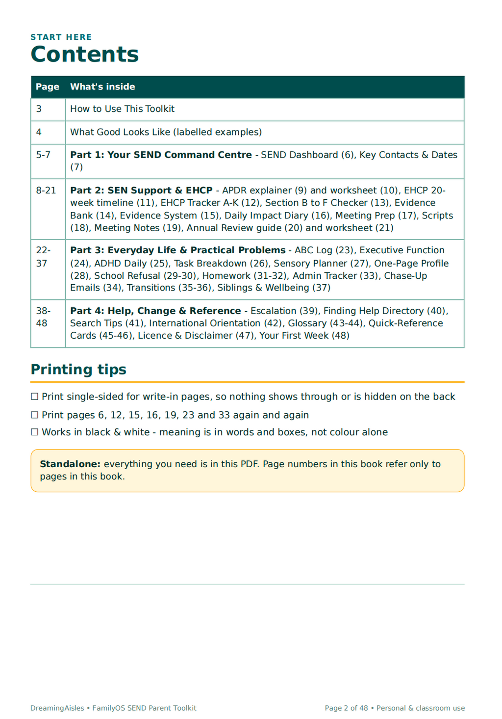 SEND Parent Toolkit | EHCP Tracker, Evidence Log & Meeting Planner — Fillable & Printable PDF