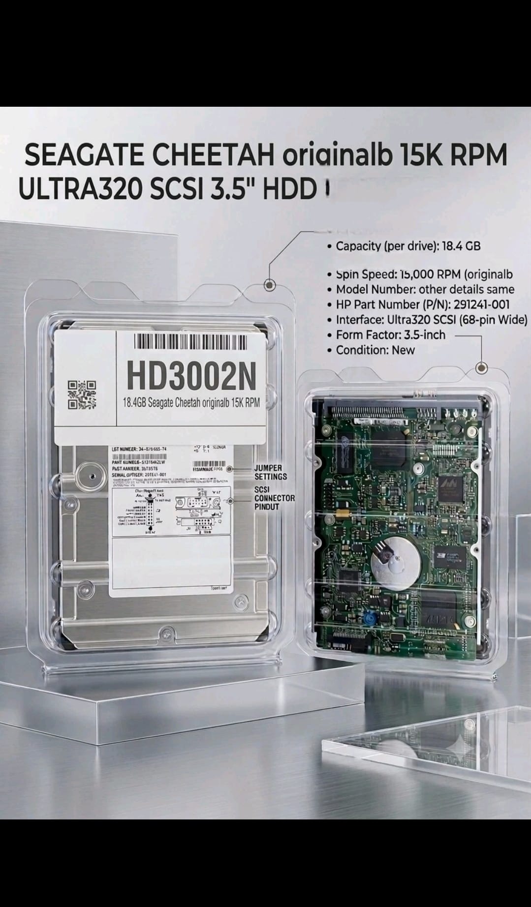 Seagate ST318453LW 18.4GB 15K Ultra320 SCSI 68-pin hard drive, HP 291241-001 – photo 1