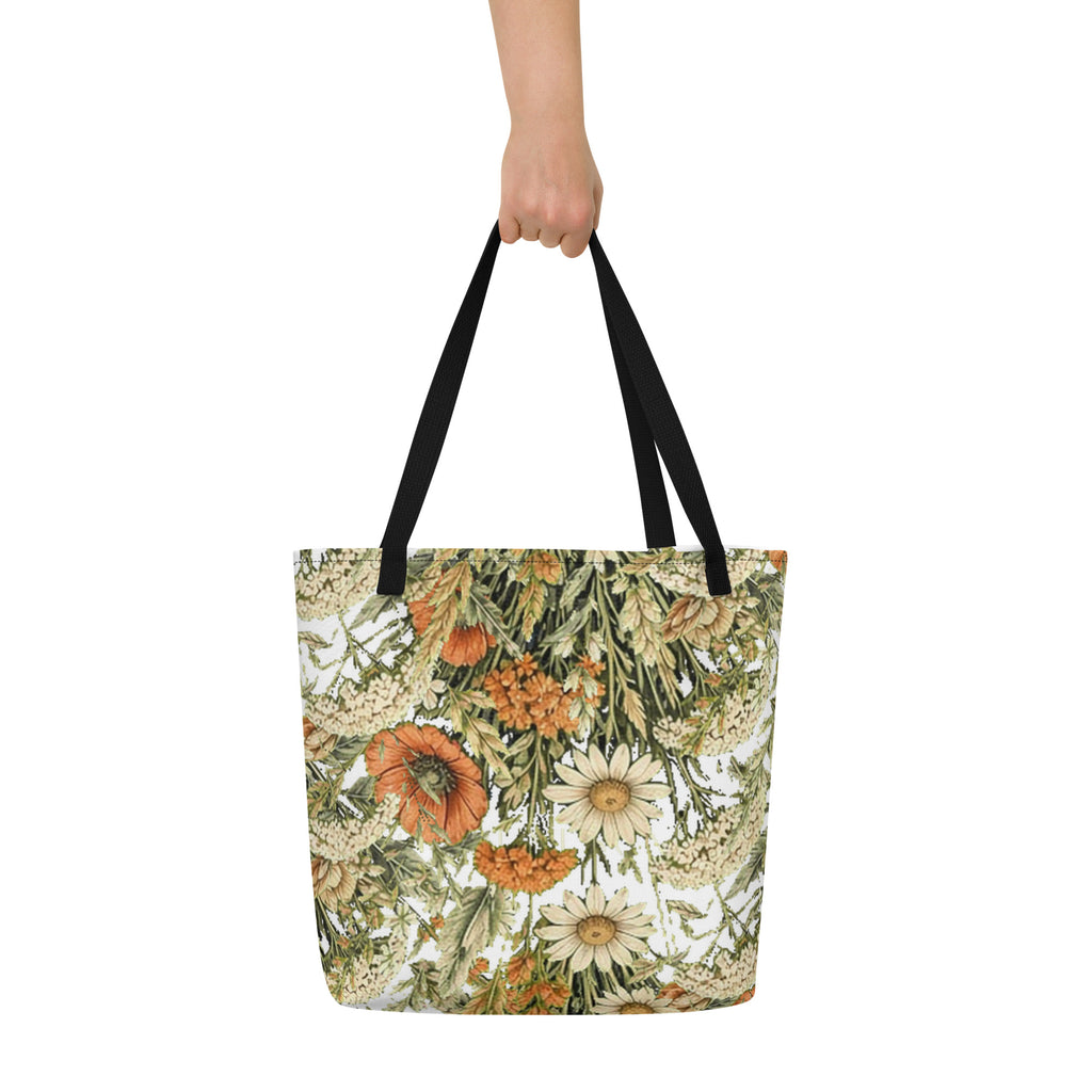 Abstract Flower All-Over Print Tote Bag | Fine Art Print Tote — product image 9
