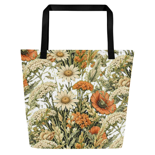 Abstract Flower All-Over Print Tote Bag | Fine Art Print Tote — product image 1