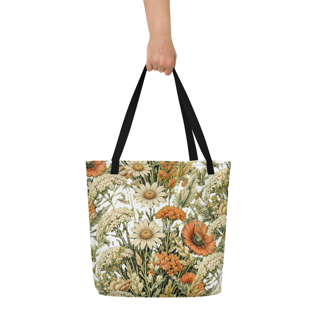 Abstract Flower All-Over Print Tote Bag | Fine Art Print Tote — product image 8