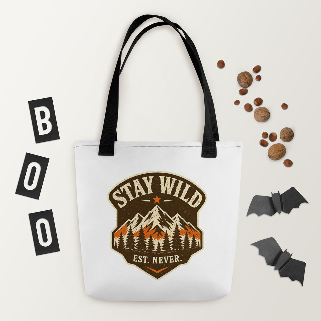 Stay Wild Vintage Mountain Art Print Tote Bag — product image 11