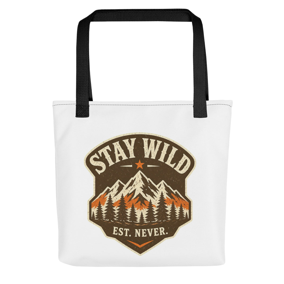 Stay Wild Vintage Mountain Art Print Tote Bag — product image 5