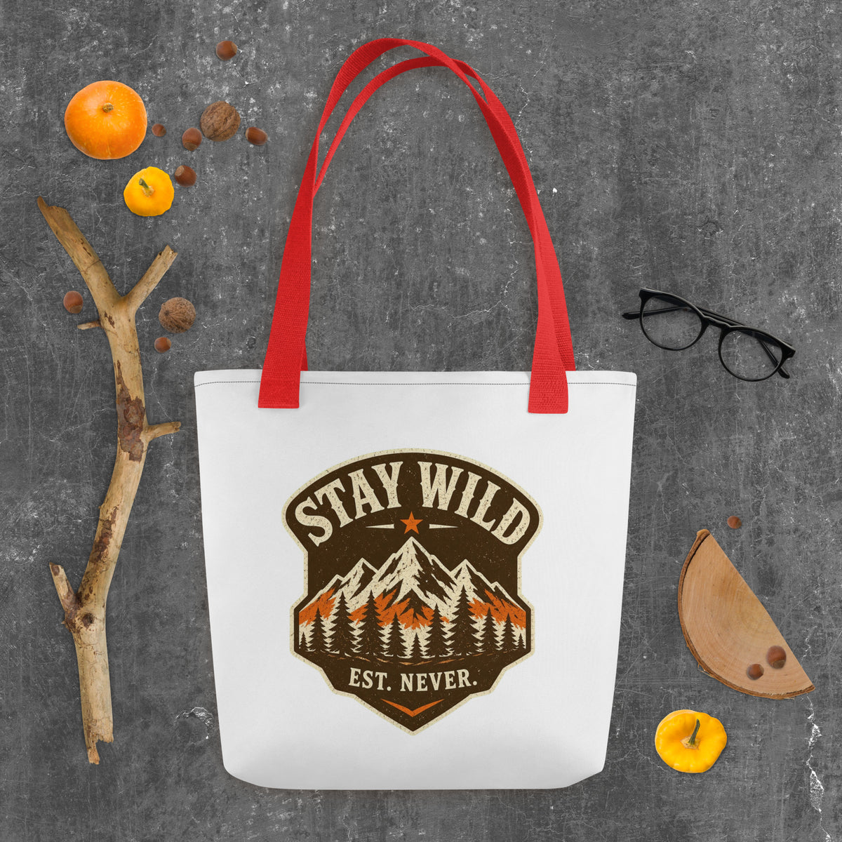 Stay Wild Vintage Mountain Art Print Tote Bag — product image 12