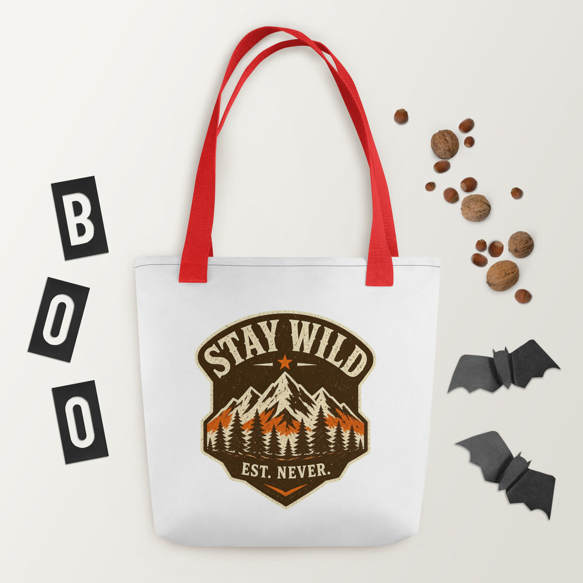 Stay Wild Vintage Mountain Art Print Tote Bag — product image 13