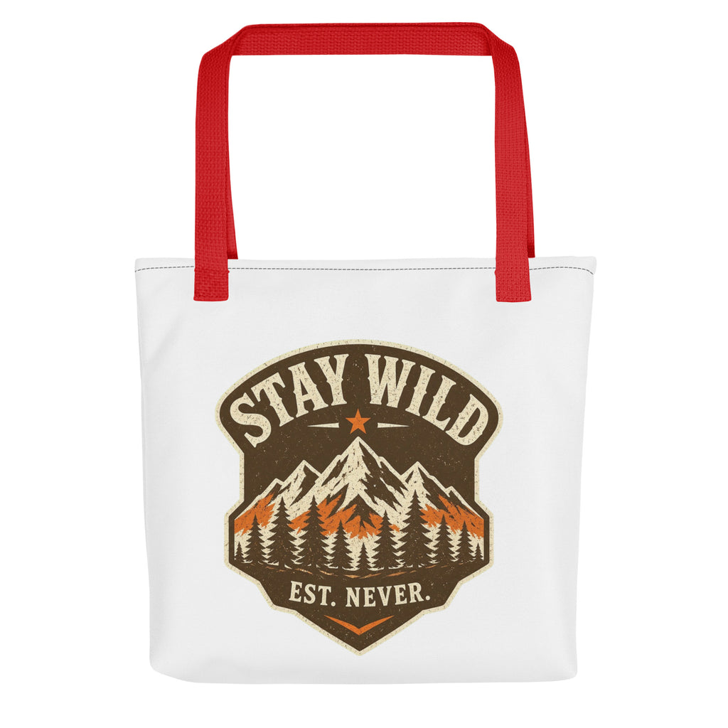 Stay Wild Vintage Mountain Art Print Tote Bag — product image 6