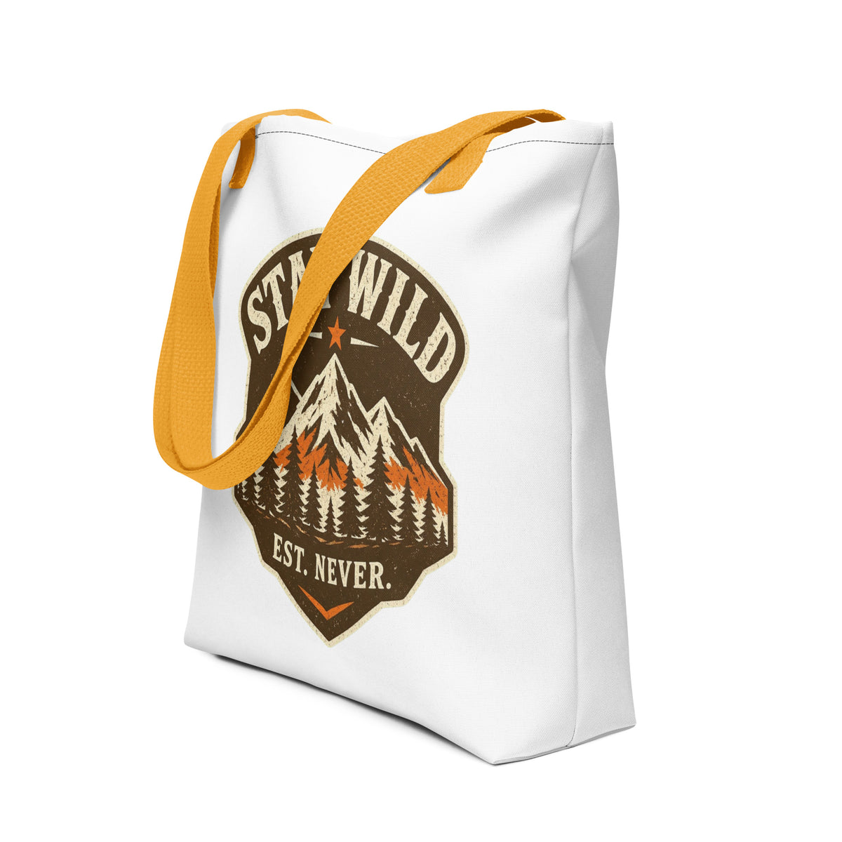 Stay Wild Vintage Mountain Art Print Tote Bag — product image 10