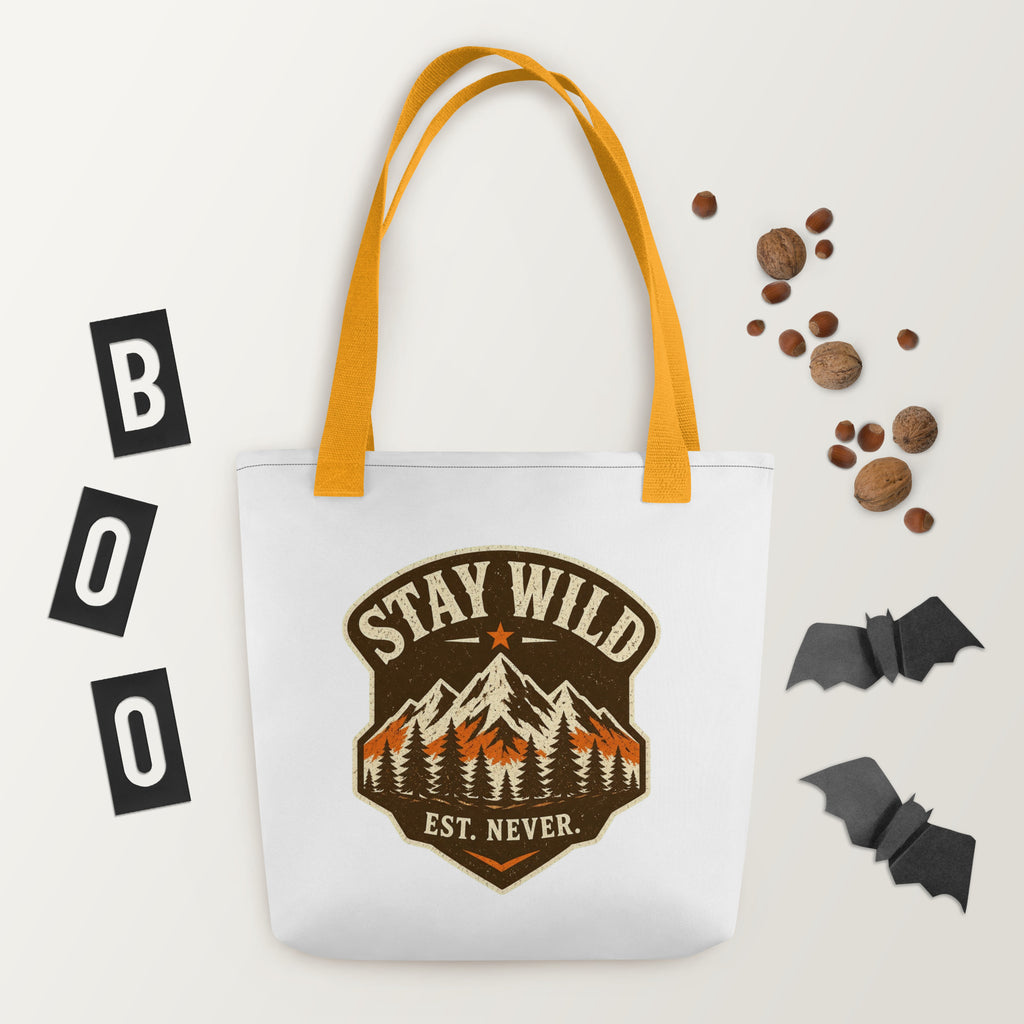Stay Wild Vintage Mountain Art Print Tote Bag — product image 15