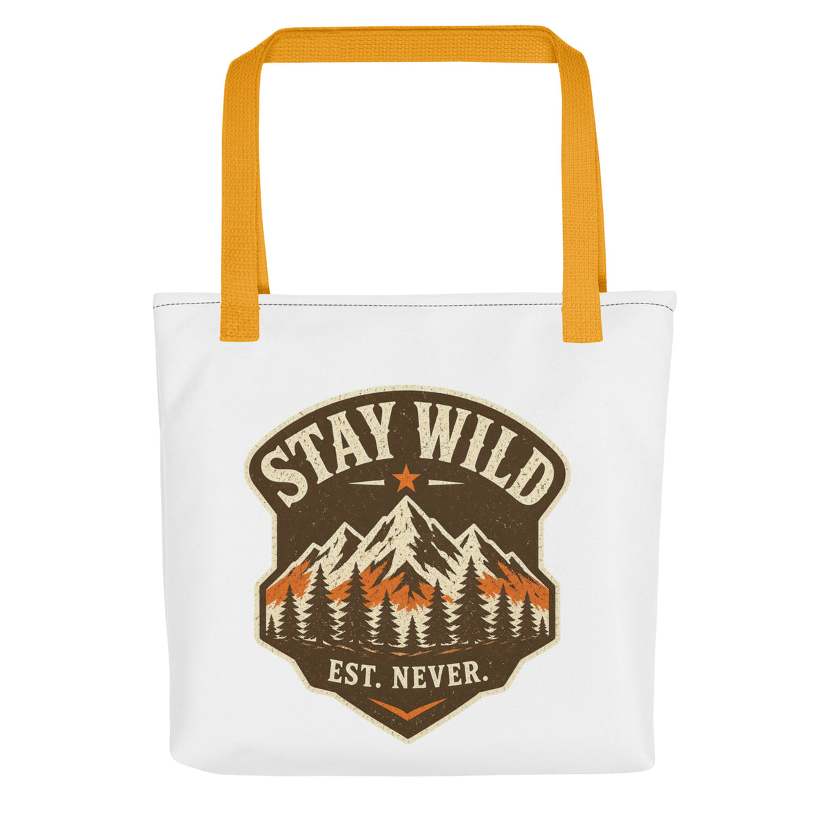 Stay Wild Vintage Mountain Art Print Tote Bag — product image 7