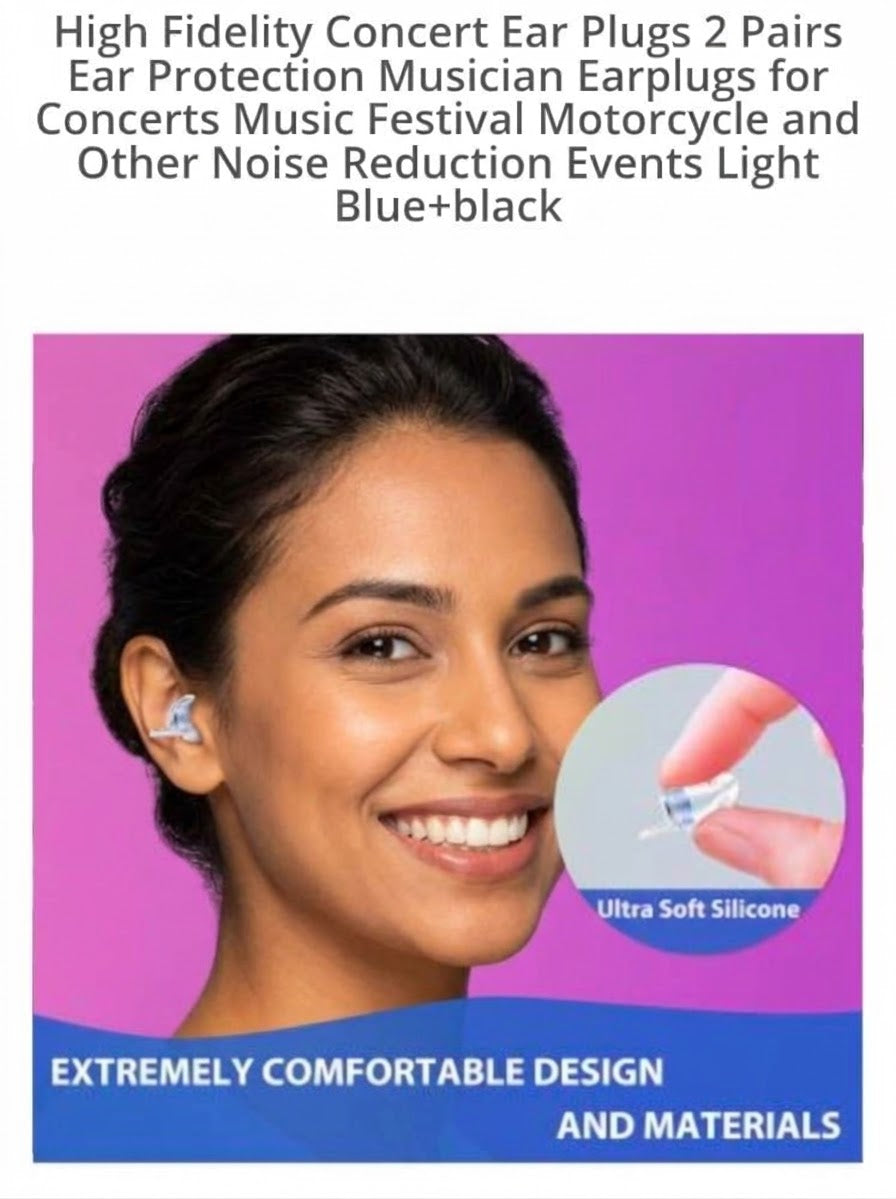 Woman wearing a Laudexua ear plug, showing the ultra soft silicone shell