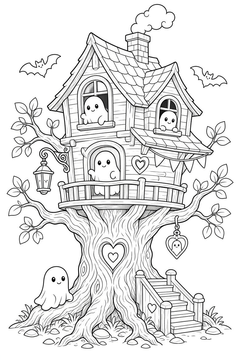 Halloween printable coloring book PDF for kids 4-10 – preview 3