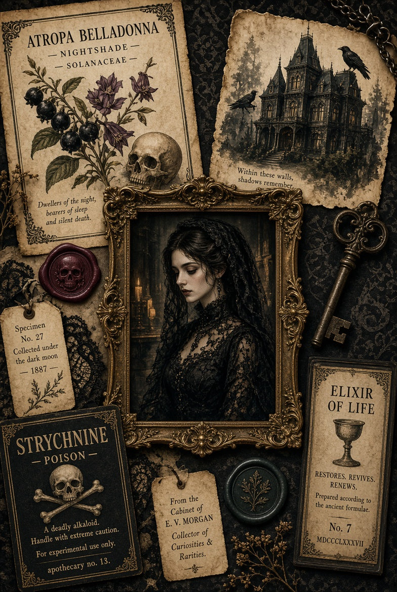 Gothic Halloween printable wall art bundle, Victorian dark academia print – cover image