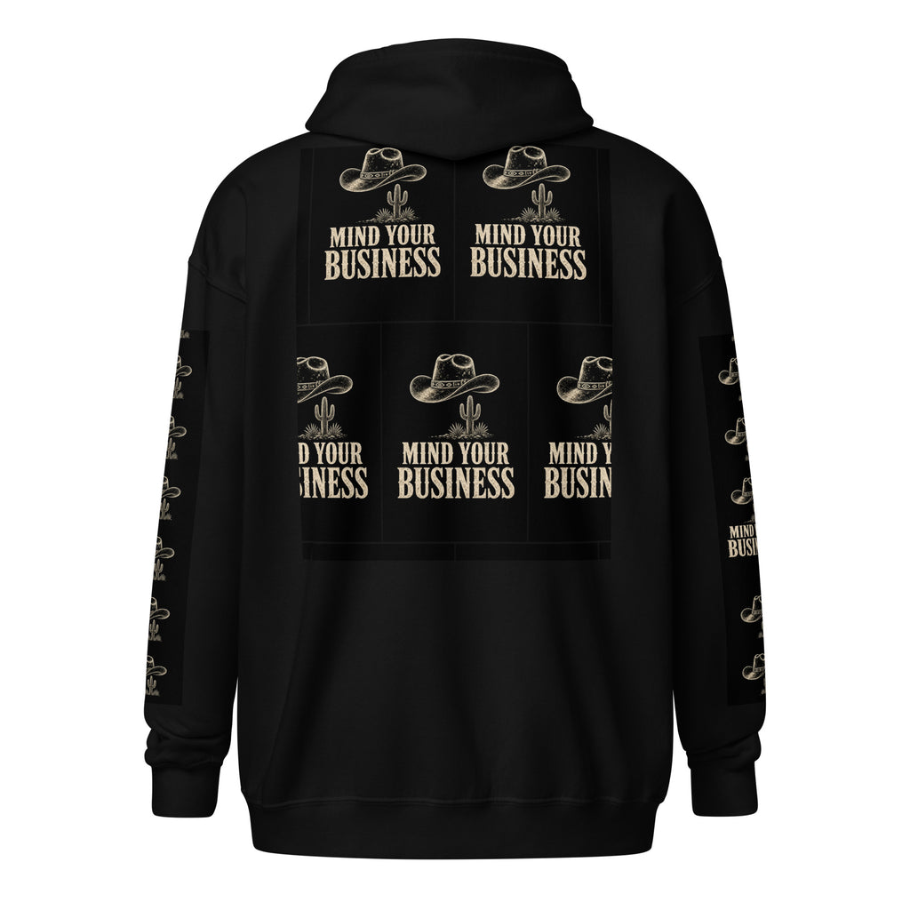 Mind Your Business Western Zip Hoodie | Cowboy Graphic — product image 1