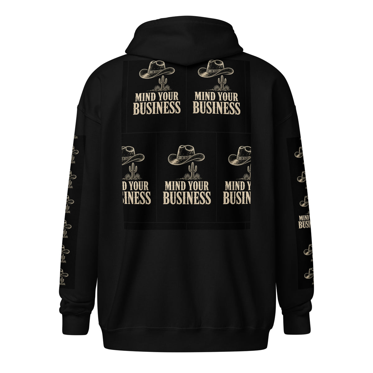 Mind Your Business Western Zip Hoodie | Cowboy Graphic — product image 1