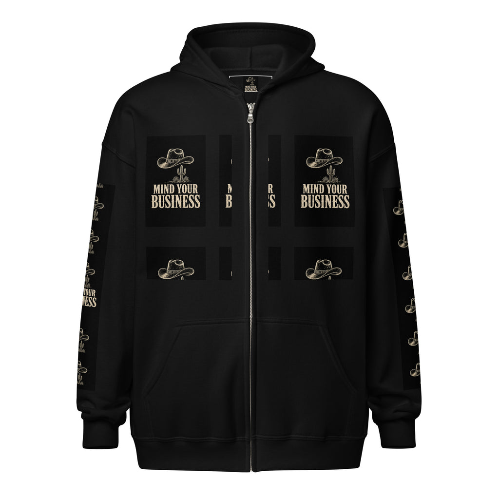 Mind Your Business Western Zip Hoodie | Cowboy Graphic — product image 2