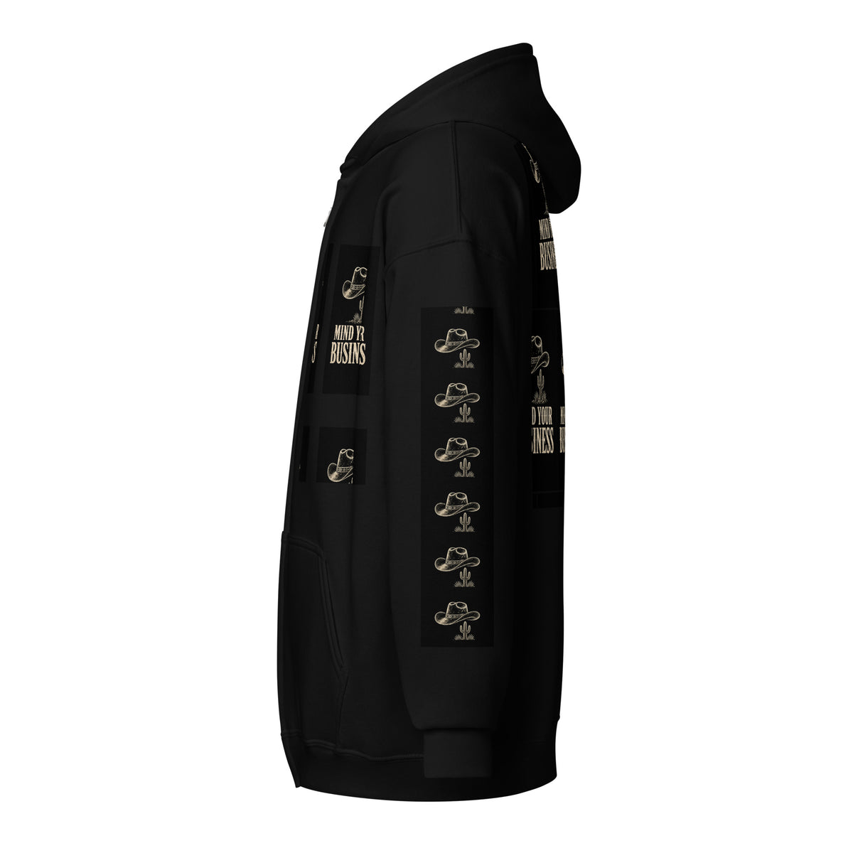 Mind Your Business Western Zip Hoodie | Cowboy Graphic — product image 3