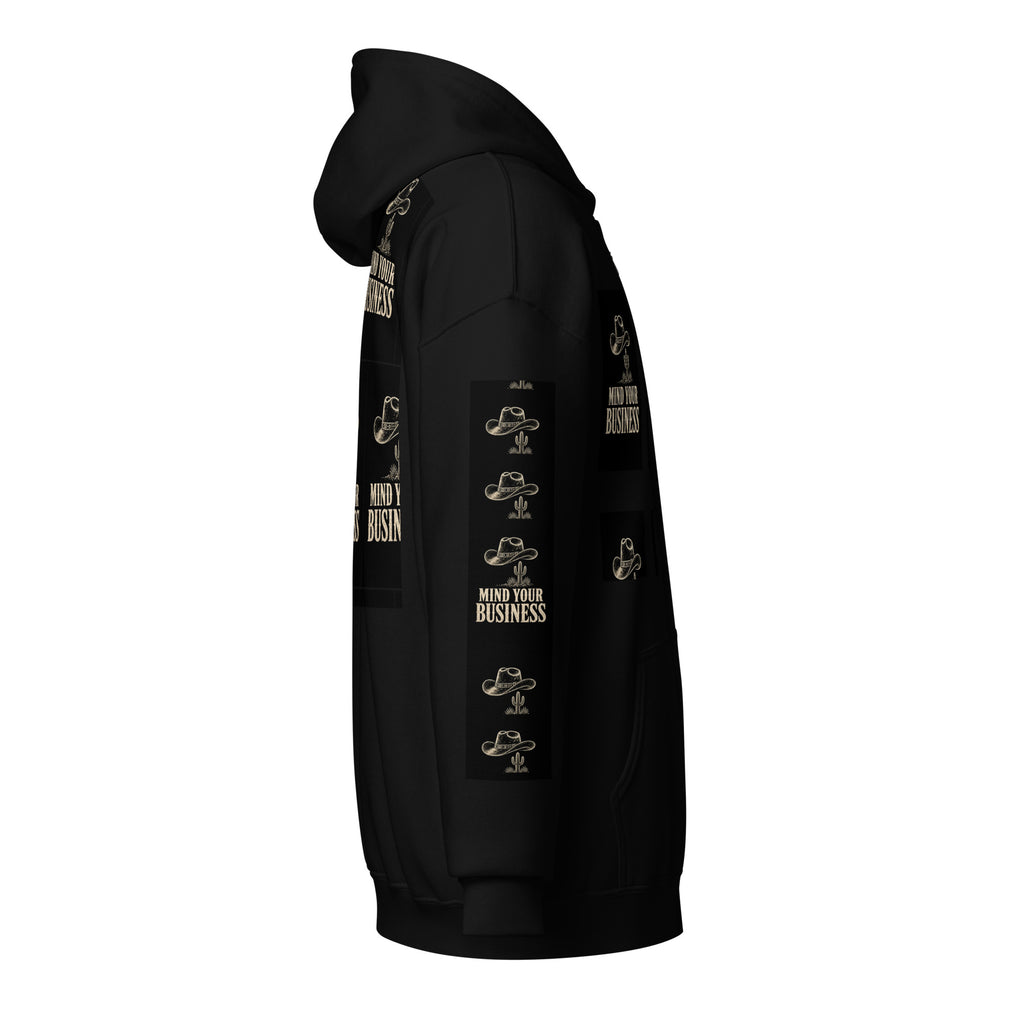 Mind Your Business Western Zip Hoodie | Cowboy Graphic — product image 4