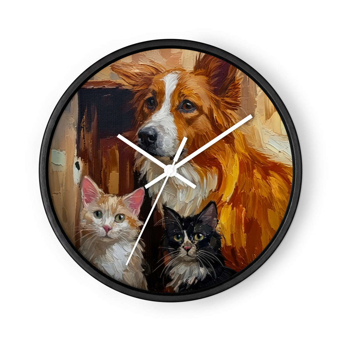 Oil Painting Animal Art Wall Clock | Gift for Animal Lovers — product image 2