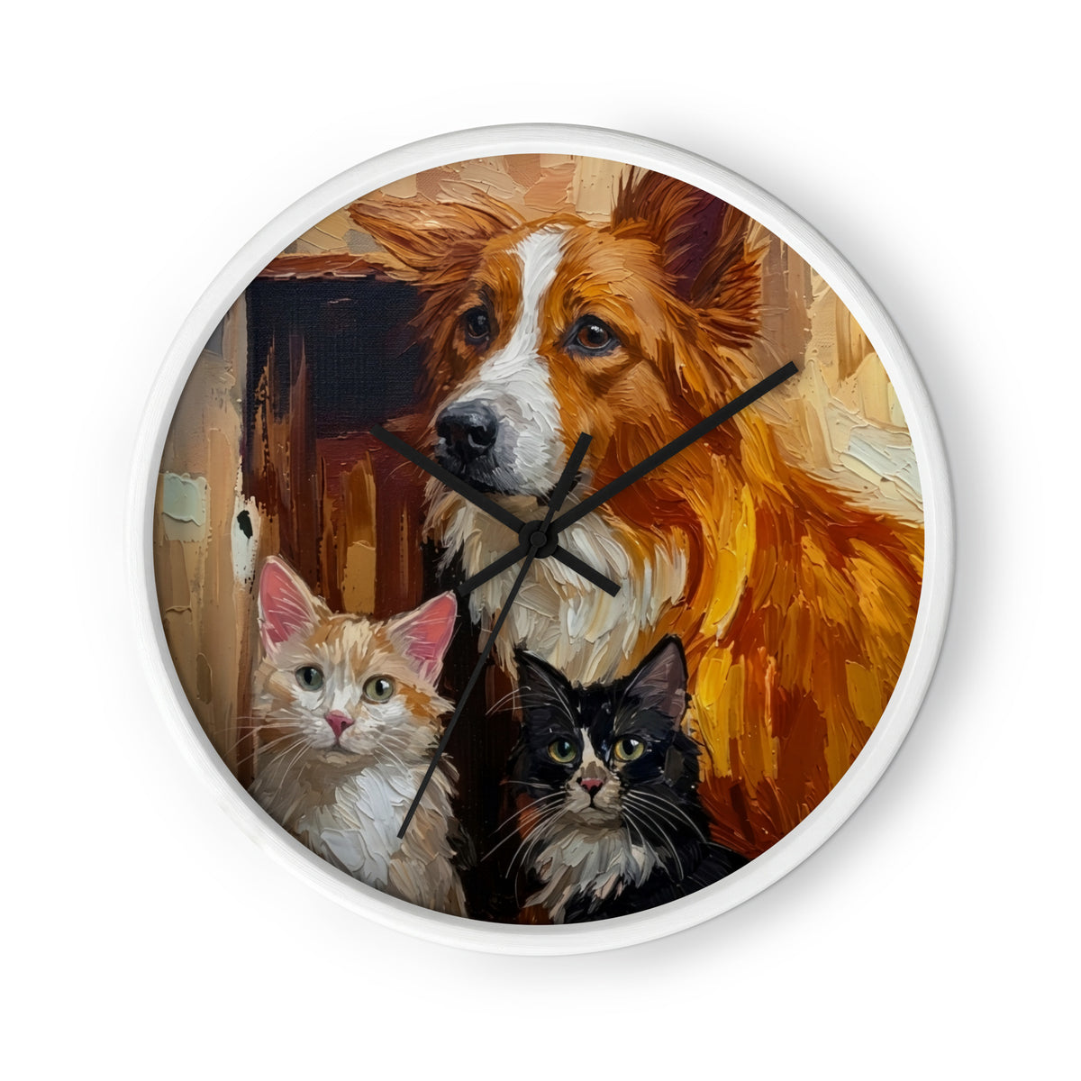 Oil Painting Animal Art Wall Clock | Gift for Animal Lovers — product image 5