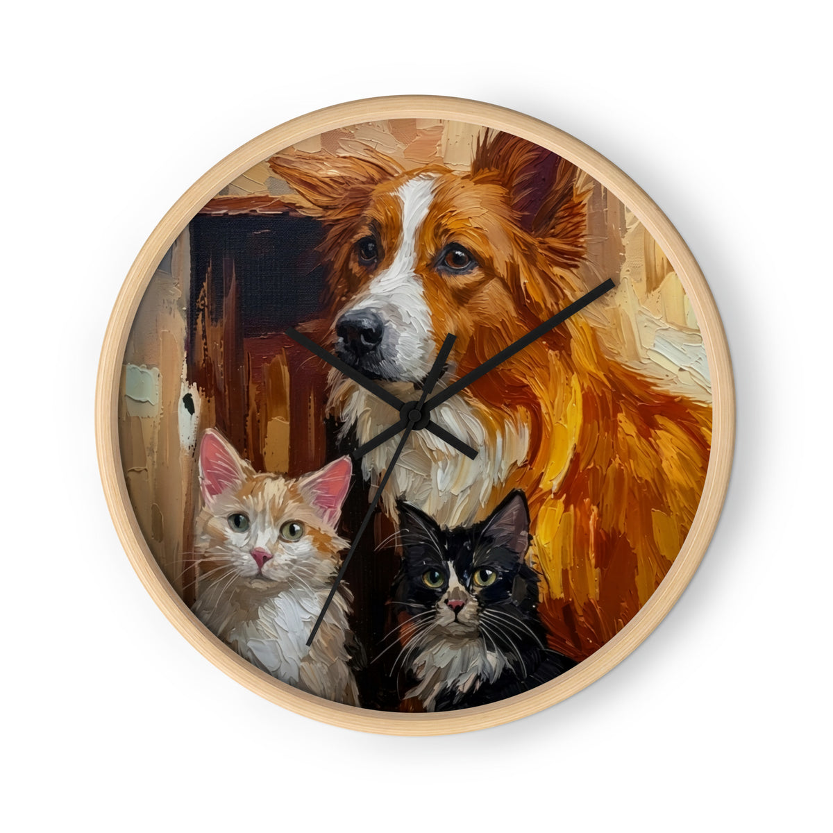 Oil Painting Animal Art Wall Clock | Gift for Animal Lovers — product image 3