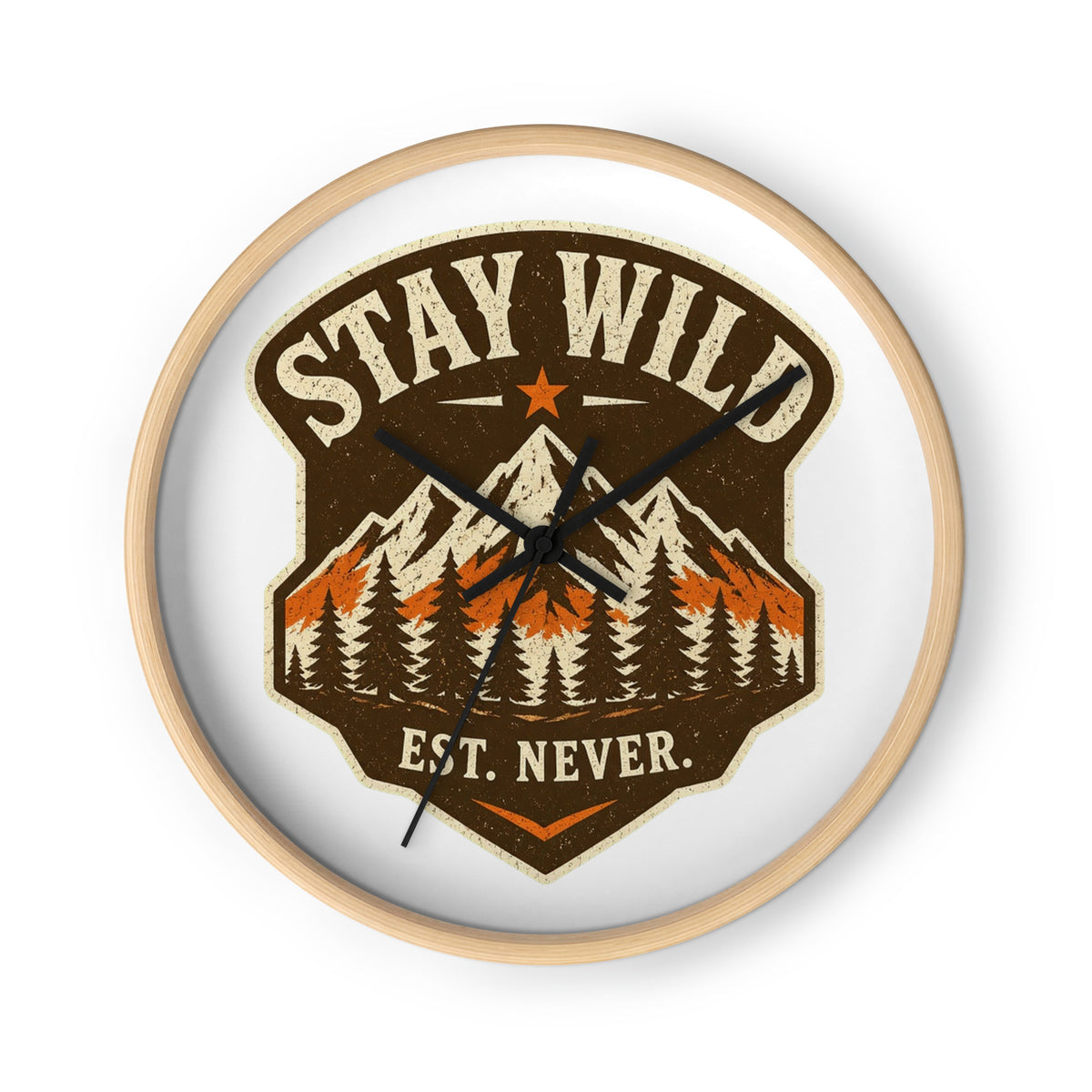 Stay Wild Vintage Mountain Wall Clock | Artistic Wall Clock — product image 1