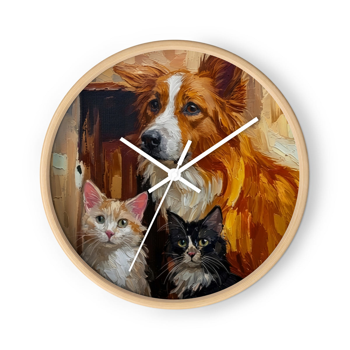 Oil Painting Animal Art Wall Clock | Gift for Animal Lovers — product image 4