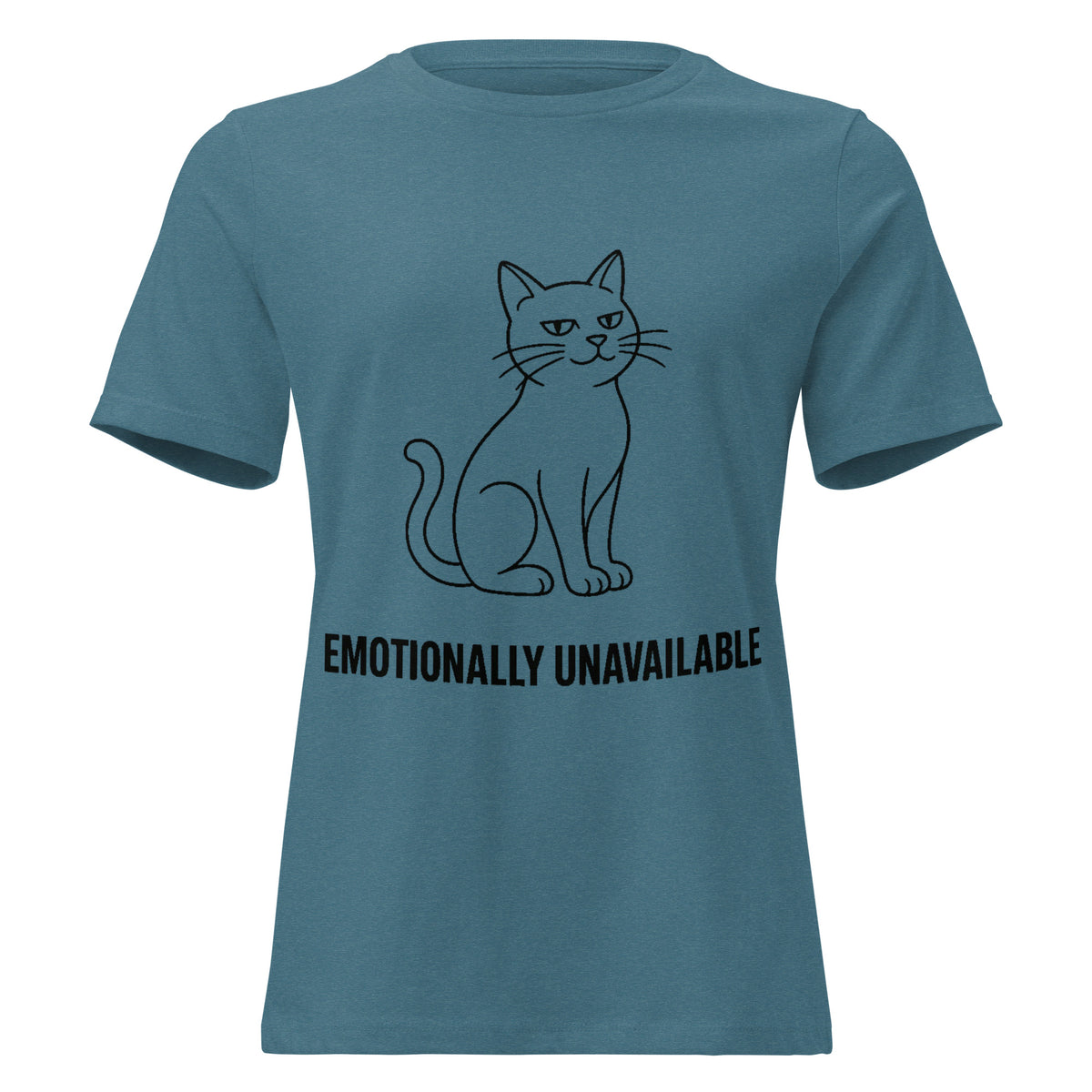 Emotionally Unavailable Cat T-Shirt | Women's Line Art Tee — product image 5