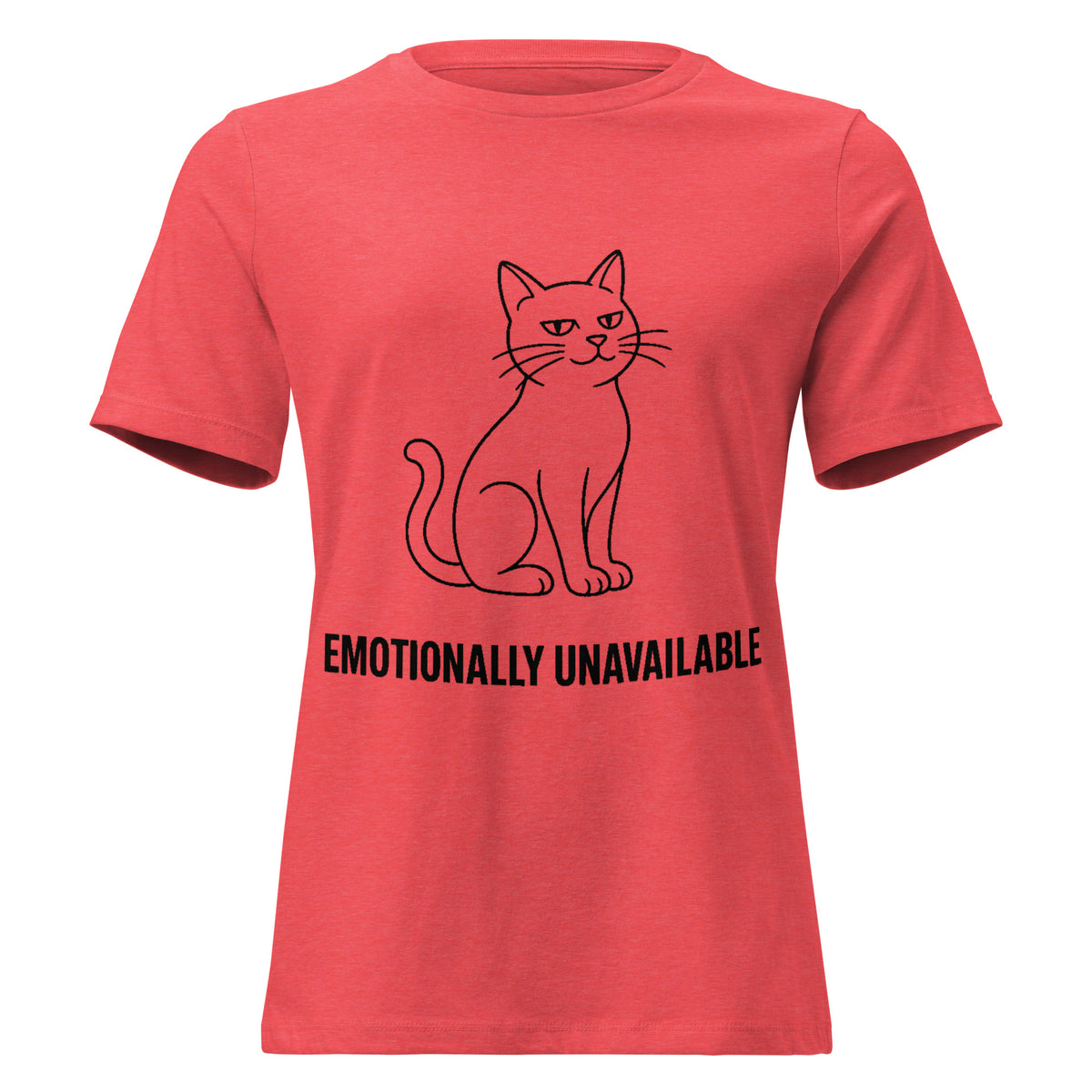 Emotionally Unavailable Cat T-Shirt | Women's Line Art Tee — product image 13