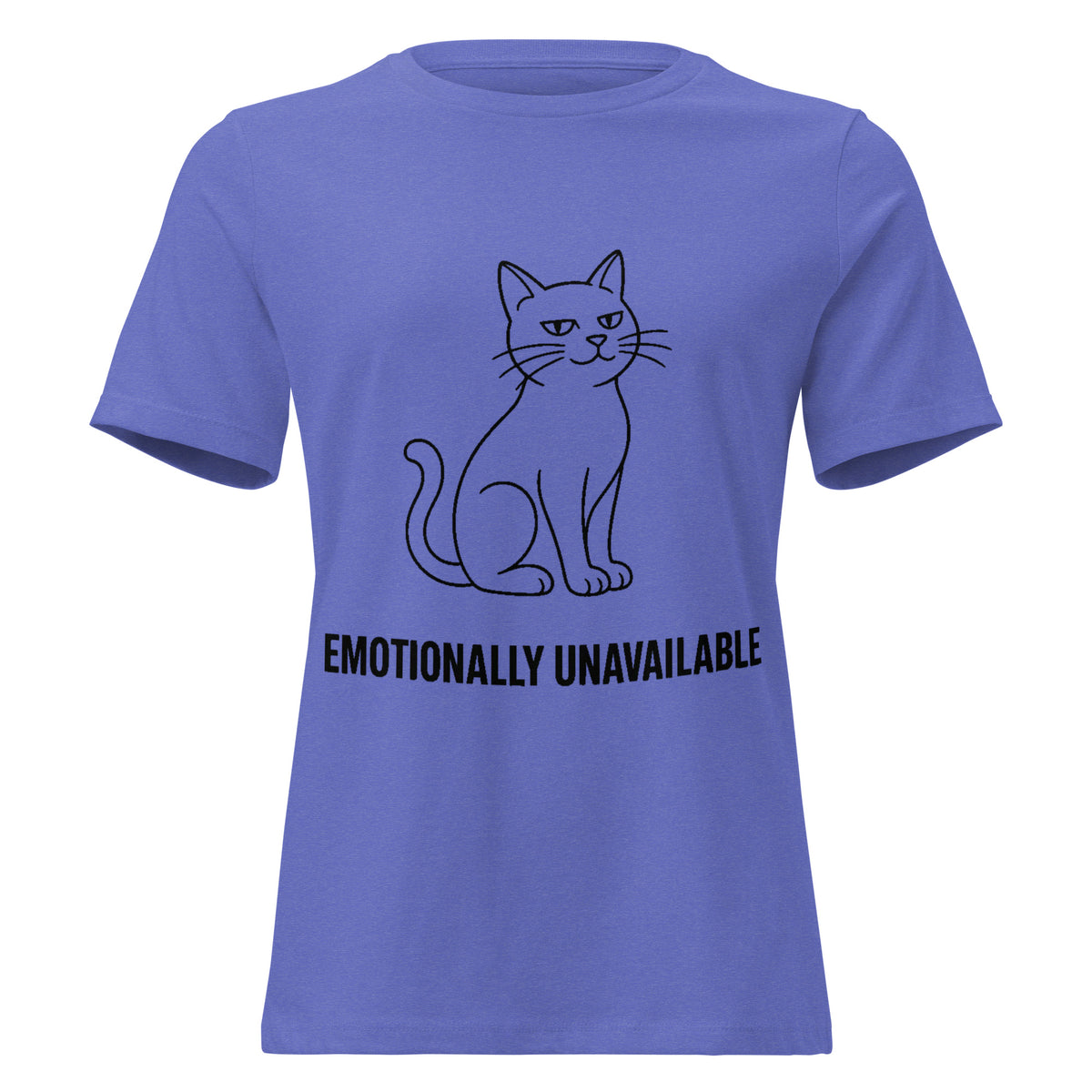 Emotionally Unavailable Cat T-Shirt | Women's Line Art Tee — product image 9
