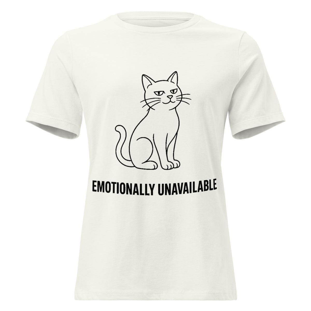 Emotionally Unavailable Cat T-Shirt | Women's Line Art Tee — product image 57