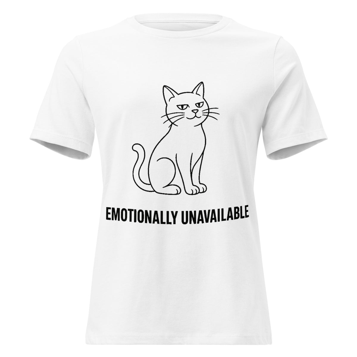 Emotionally Unavailable Cat T-Shirt | Women's Line Art Tee — product image 61